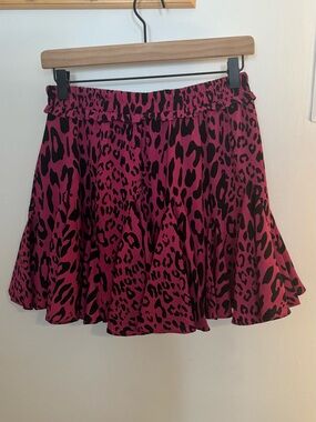 Buddy Love Pink and Black Leopard Print Skater Skirt
